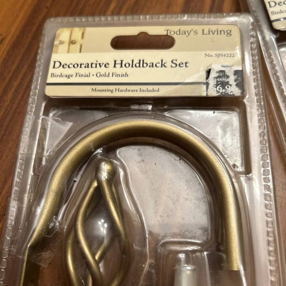Today's Living Curtain Holdback‎ Set Spiral Finial Gold Hardware Included Lot 2